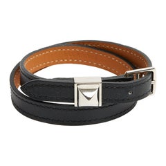 Hermès Bracelet Kelly Double Tour S Black Gold Kelly Bracelet in box Hermes