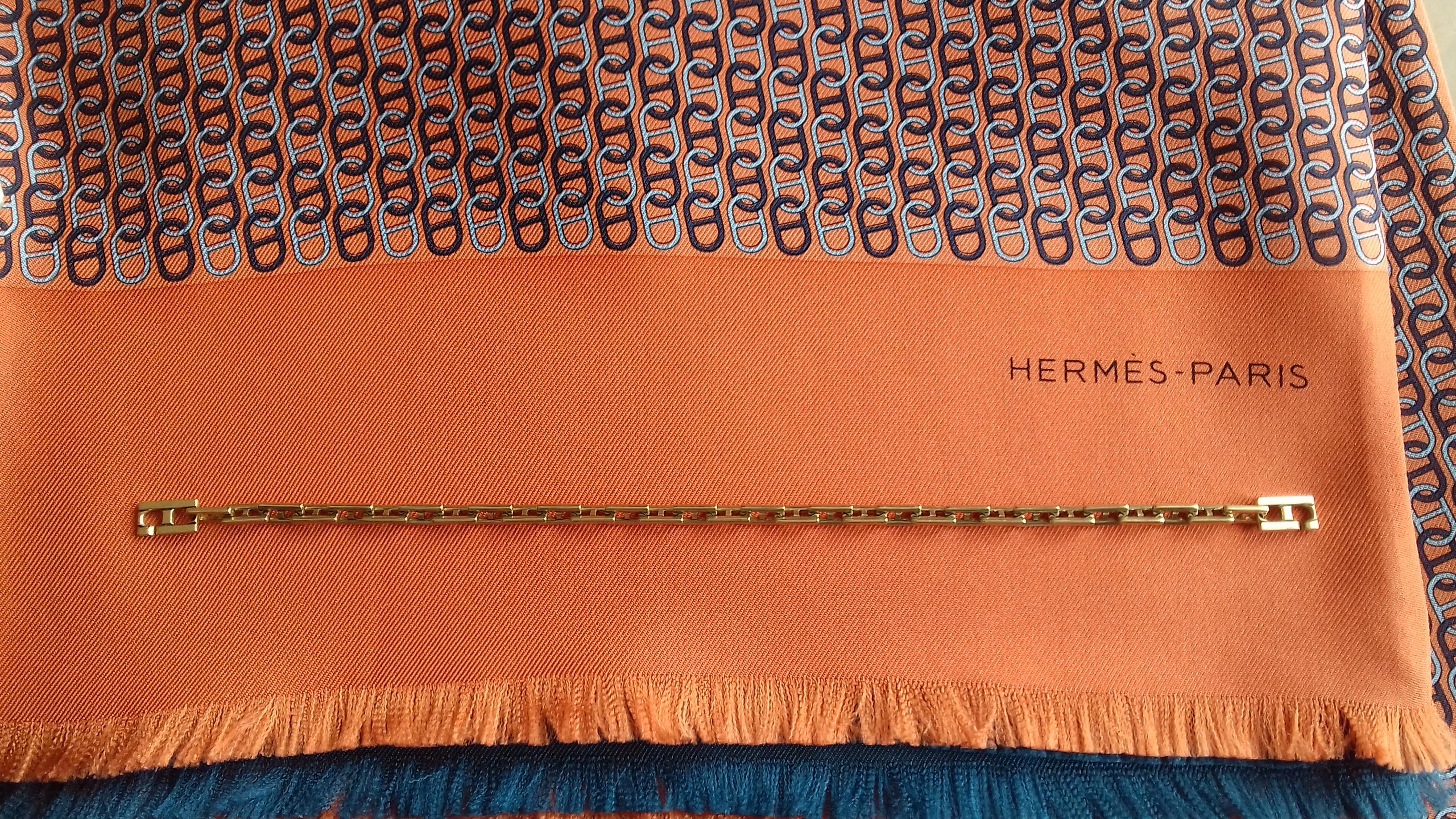 Hermès Bracelet Openwork meshes H-shaped Yellow Gold 18 cm 9