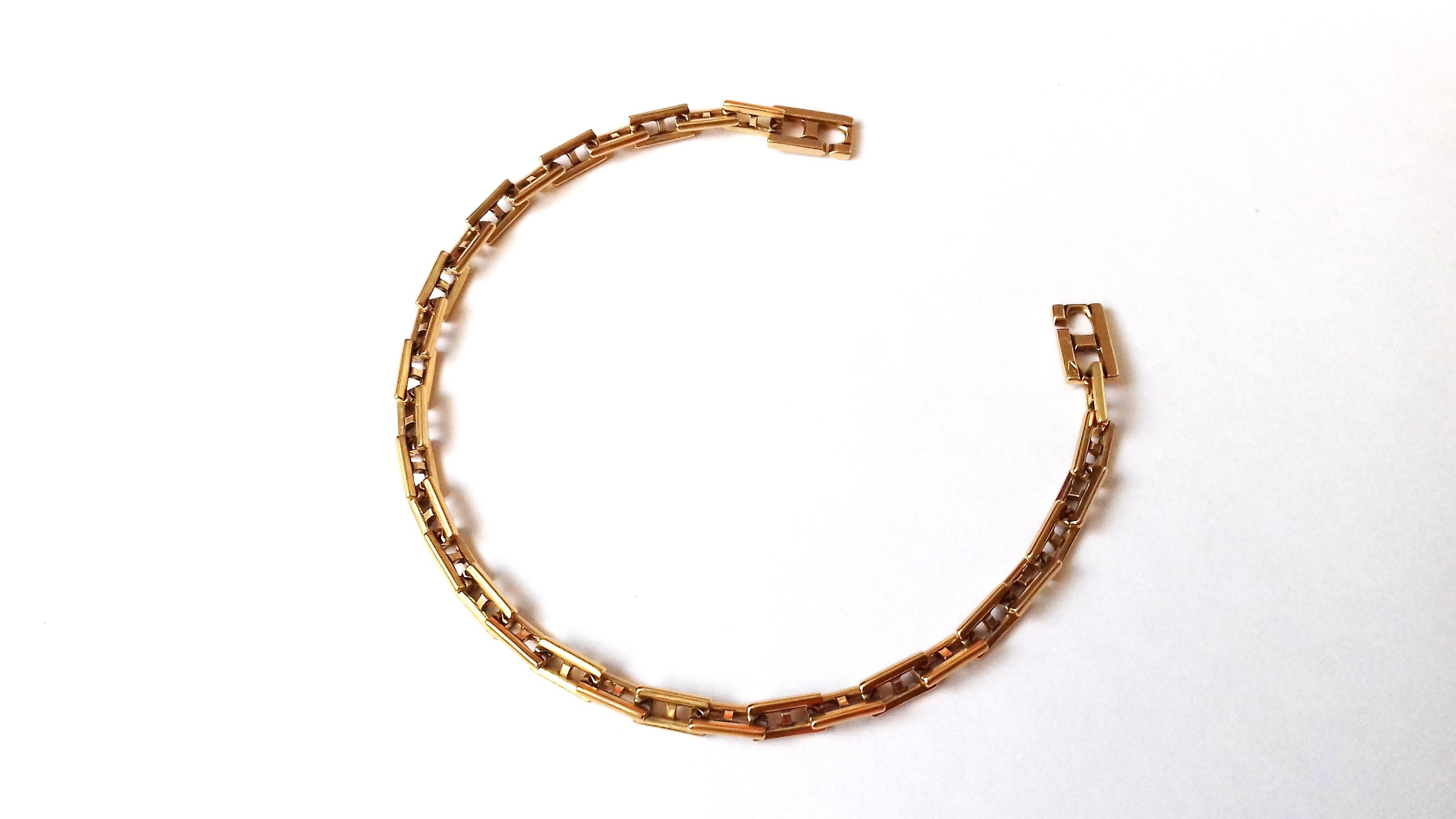 Women's Hermès Bracelet Openwork meshes H-shaped Yellow Gold 18 cm