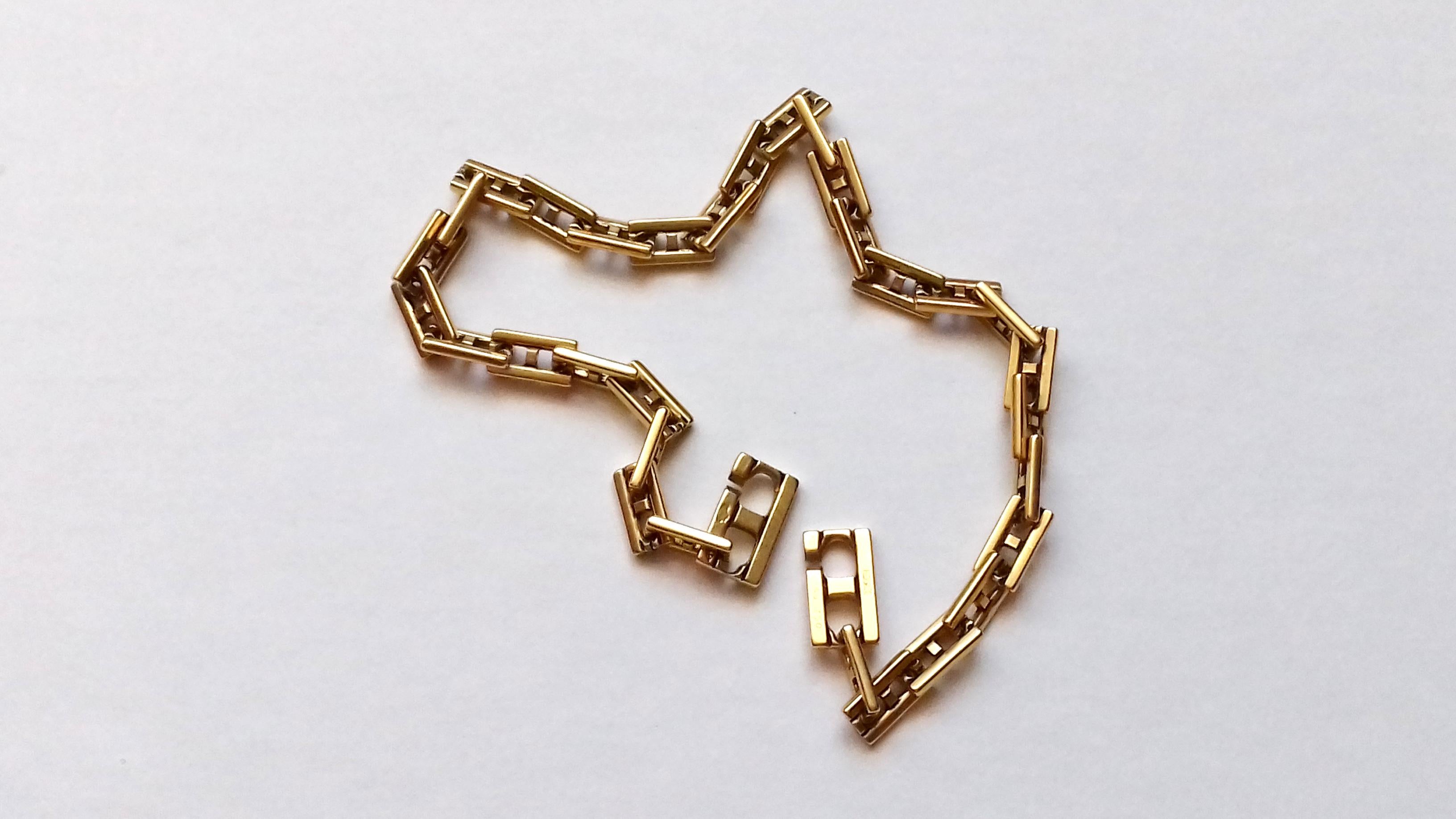 Hermès Bracelet Openwork meshes H-shaped Yellow Gold 18 cm 1