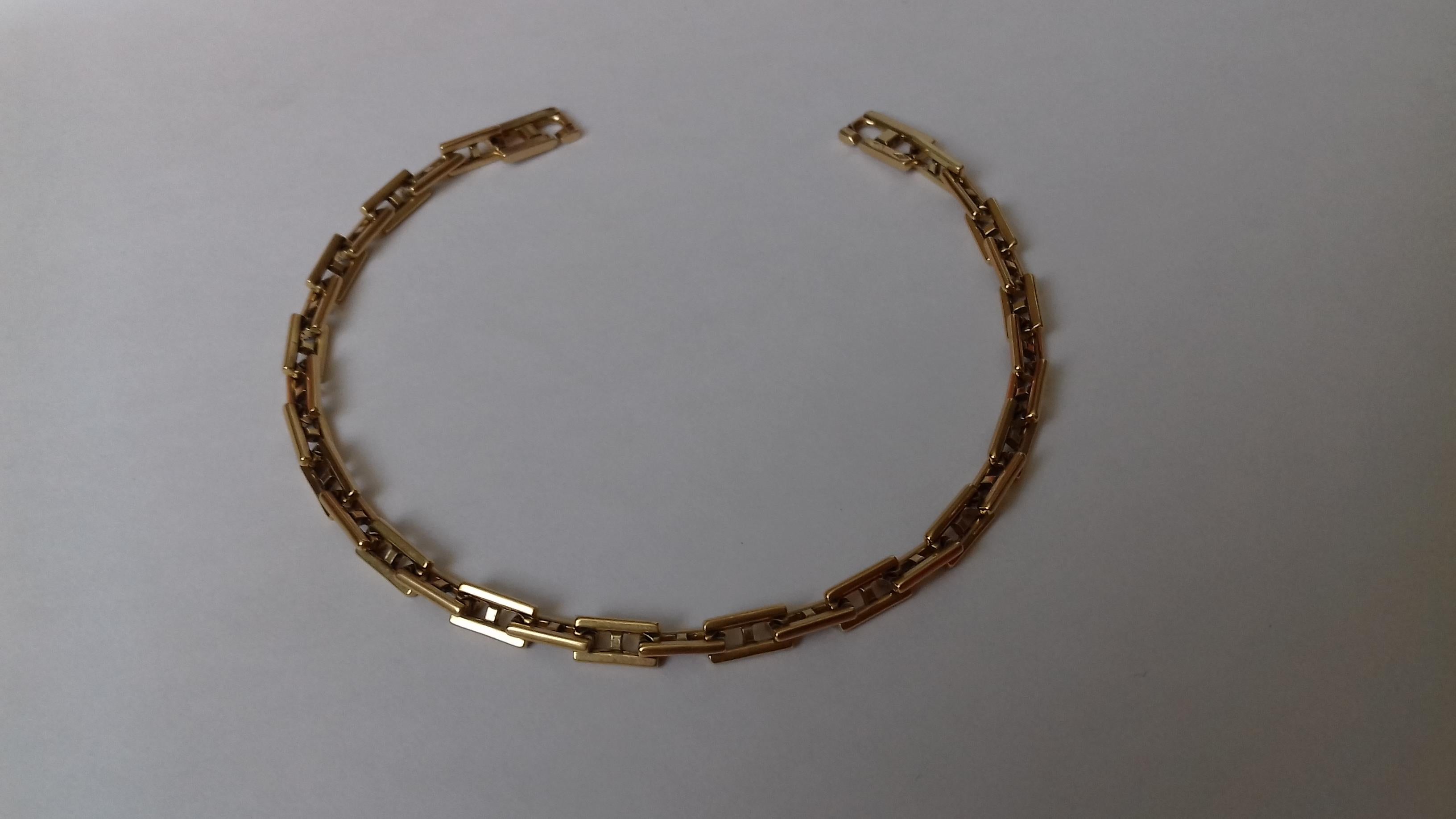 Hermès Bracelet Openwork meshes H-shaped Yellow Gold 18 cm 2