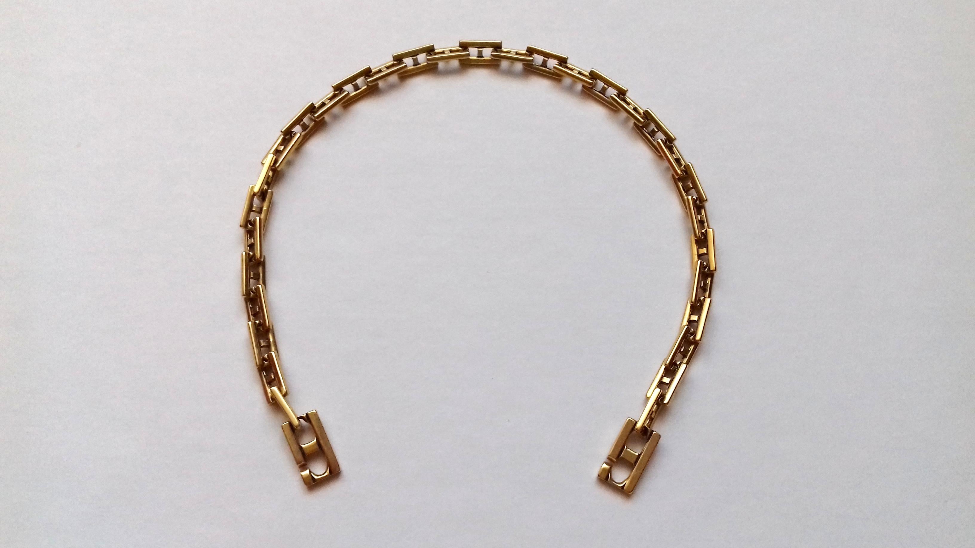 Hermès Bracelet Openwork meshes H-shaped Yellow Gold 18 cm 4