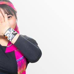 Hermès BRACELET - Optique Chaine D Ancre - PVD - Orange Black White - 65-55mm