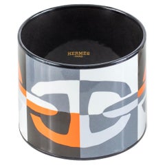 Hermès BRACELET - Optique Chaine D Ancre - PVD - Orange Black White - 65-55mm