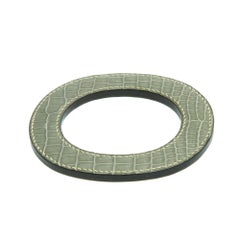 Hermès Bracelet ou Pendentif Isthme L Green Leather Bangle or Pendant Hermes