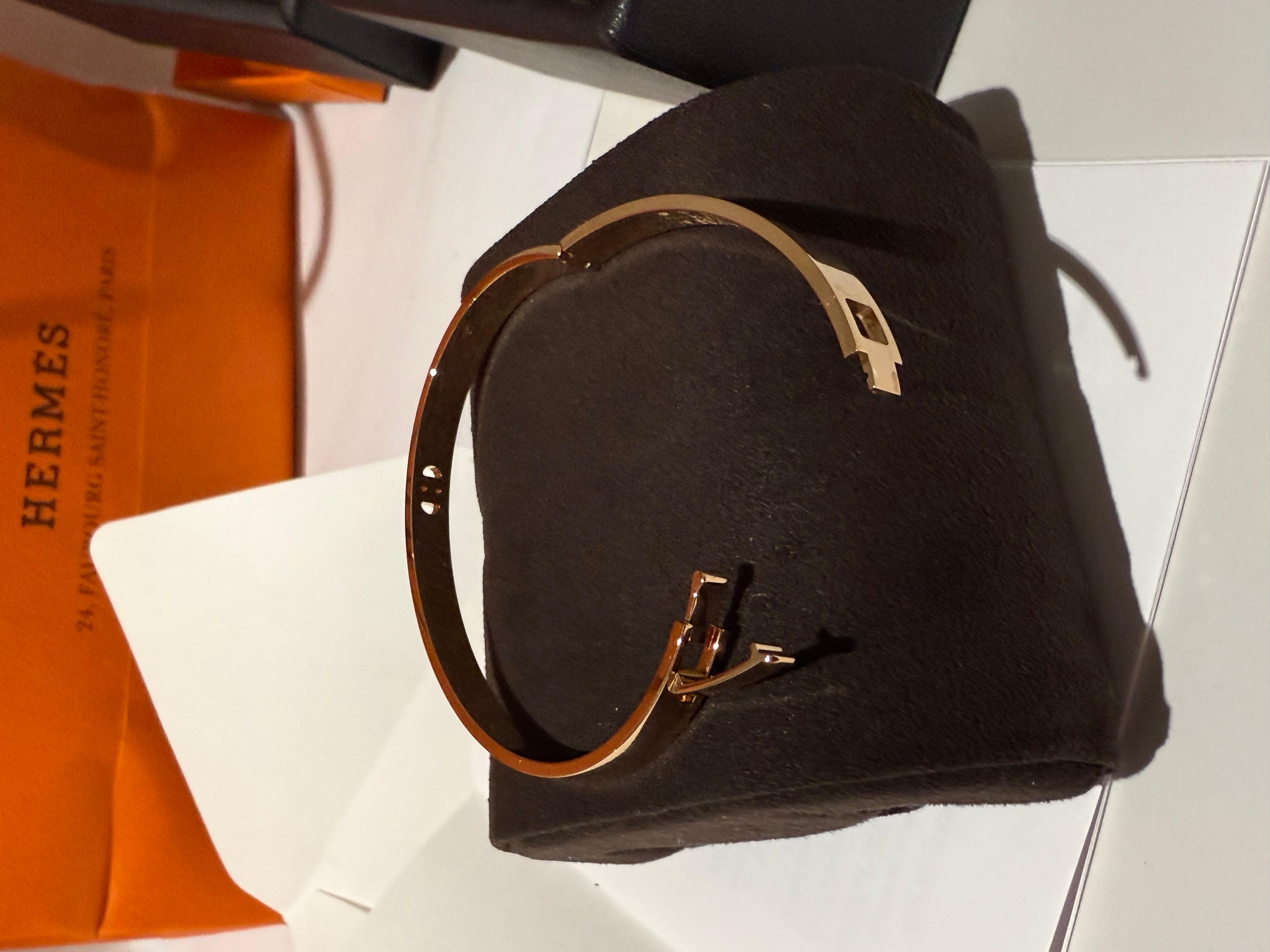 Bracelet Hermes en or rose avec diamants Unisexe en vente