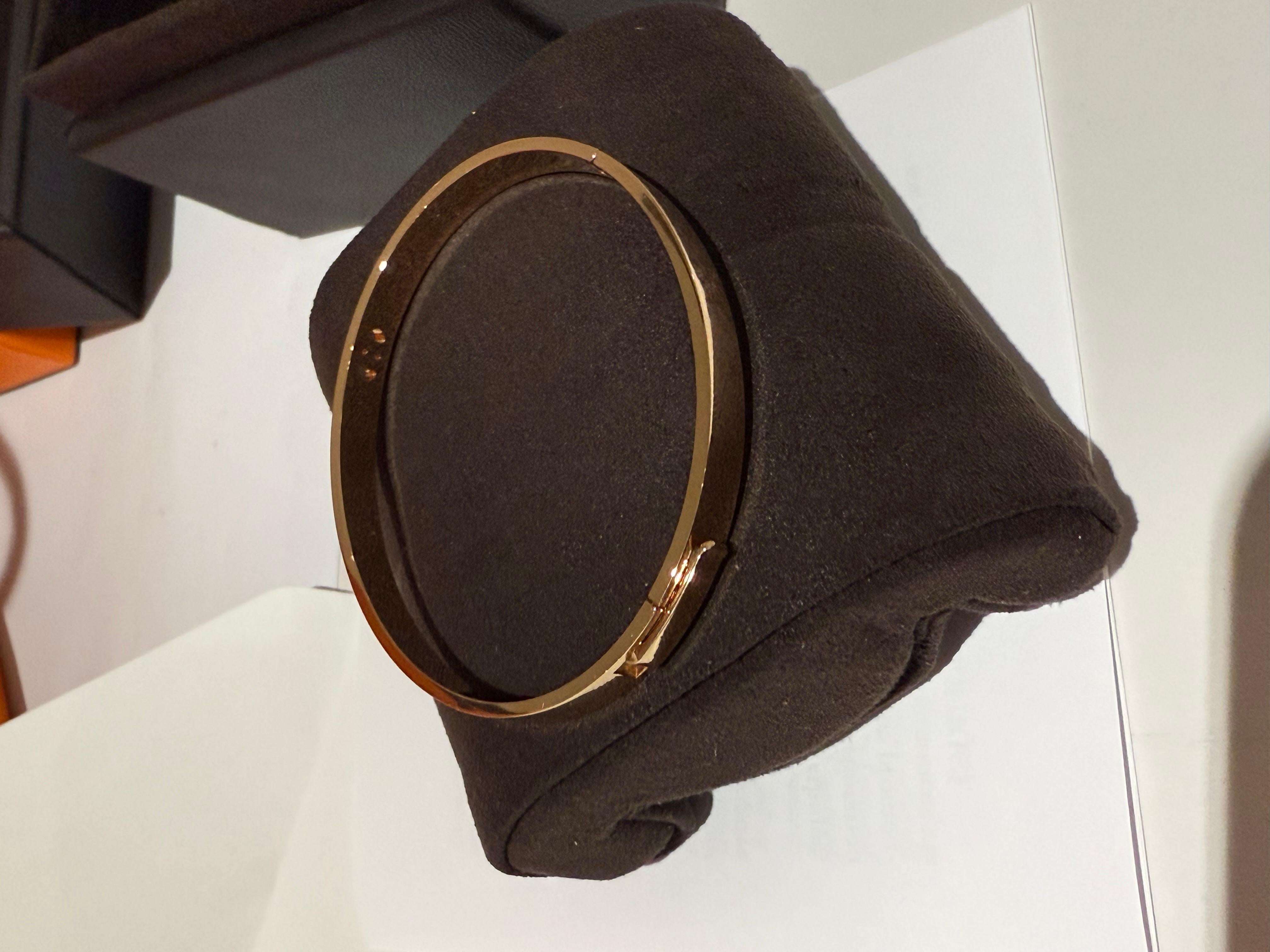 Bracelet Hermes en or rose avec diamants en vente 1