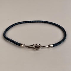 Hermes Braided Leather Jumbo Hook Chocker Necklace Bracelet