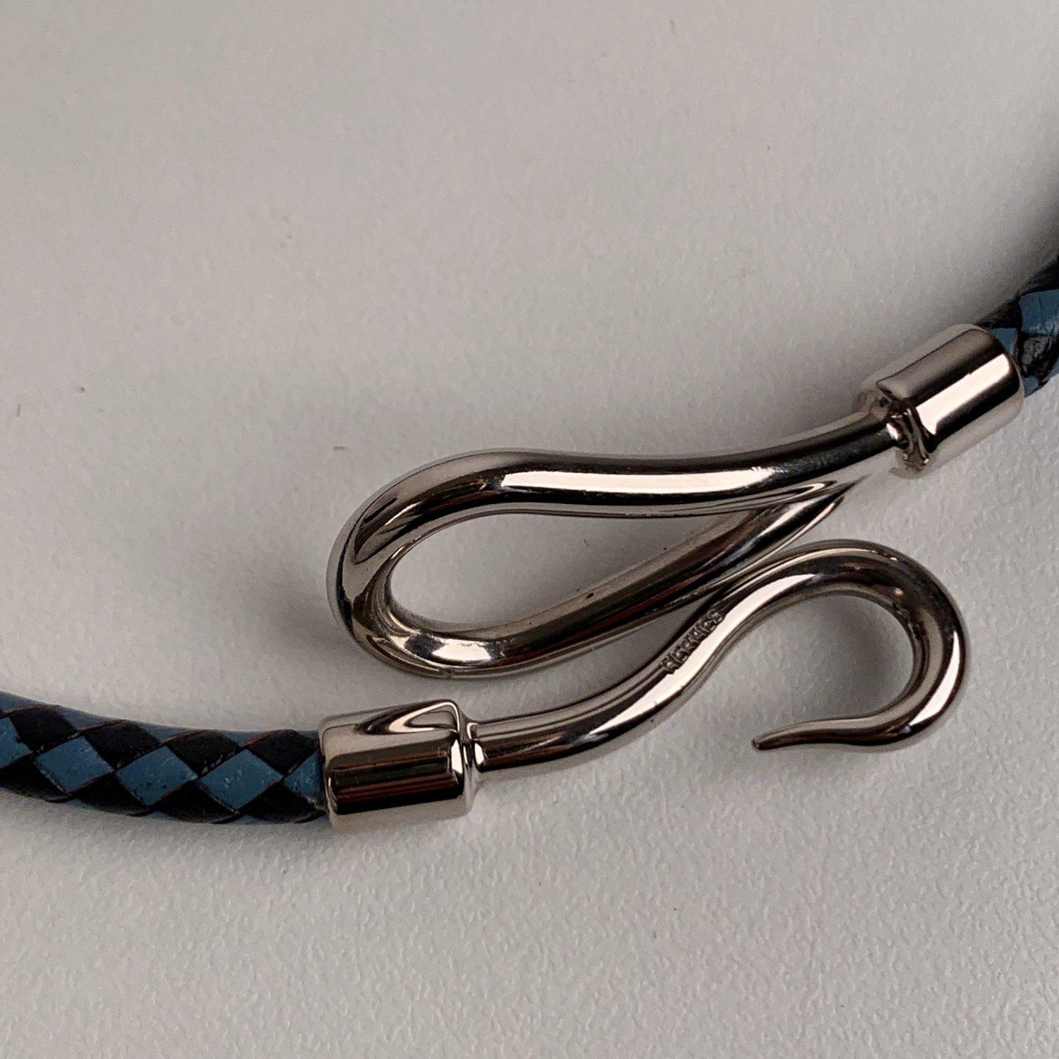 Hermes Braided Leather Jumbo Hook Chocker Necklace Bracelet 1