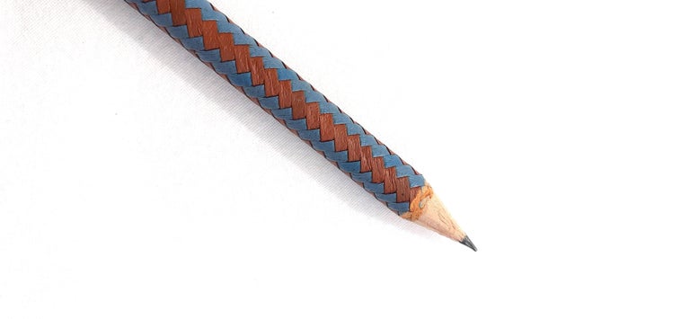 Hermès Braided Leather Wooden Lead Pencil In New Condition For Sale In ., FR