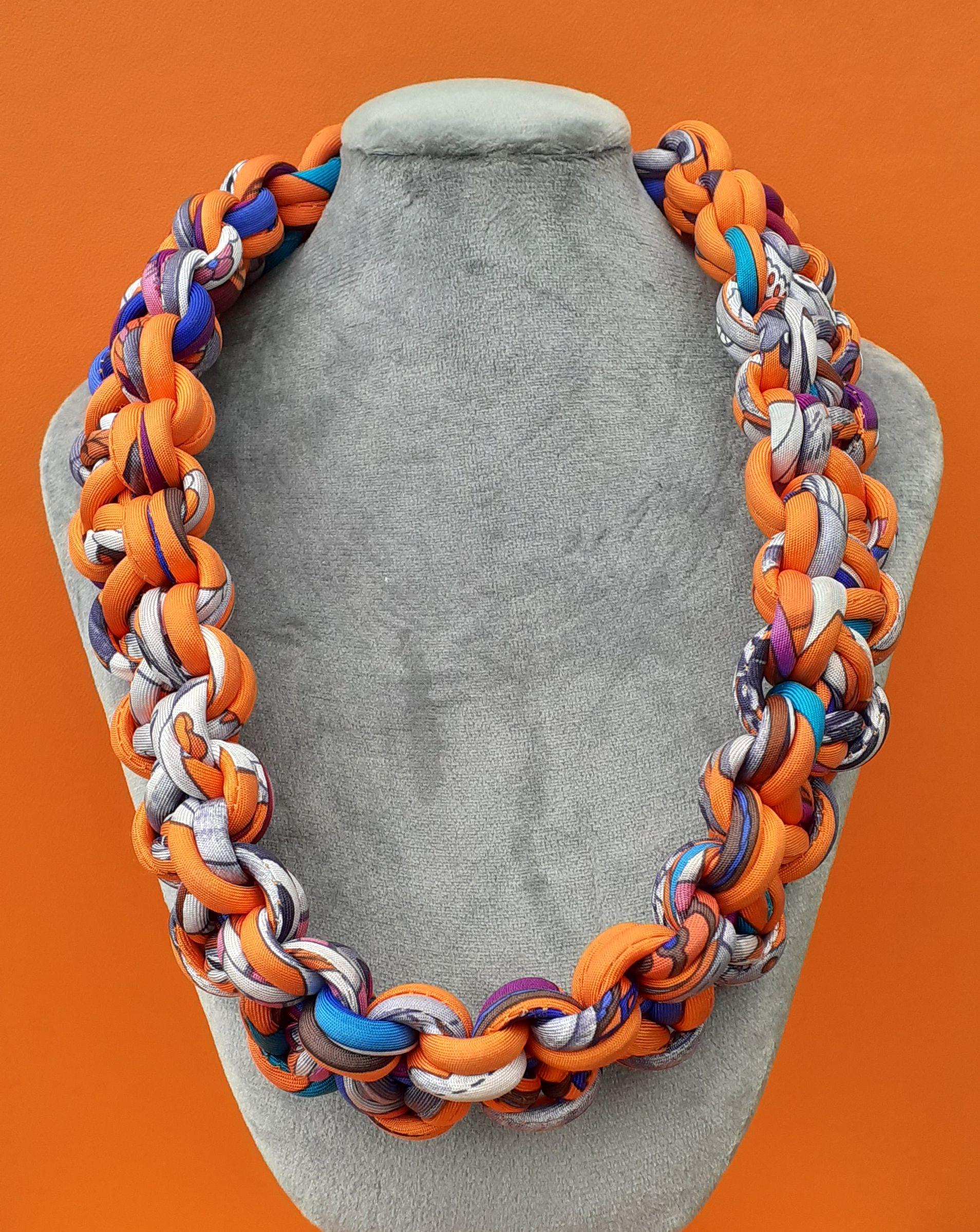 hermes silk necklace