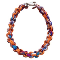 Hermès Geflochtene Seidenkette Petit H