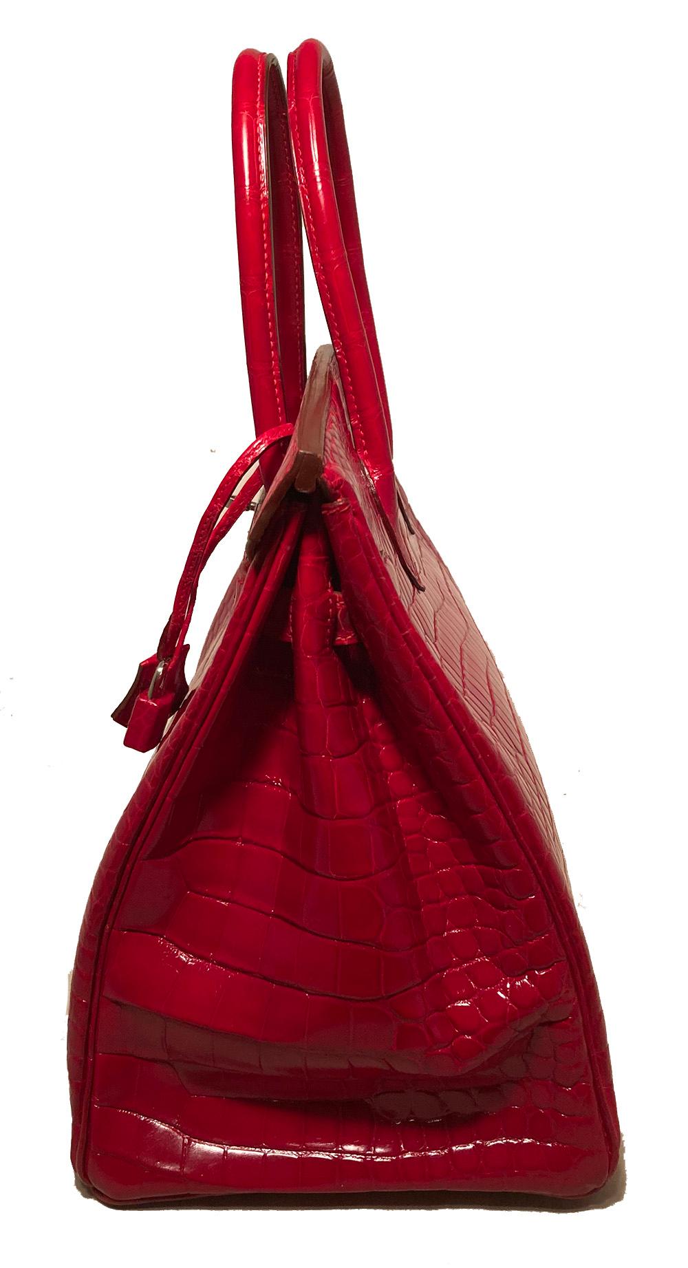 Women's RARE Hermes Braise Red Porous Crocodile Birkin 35 