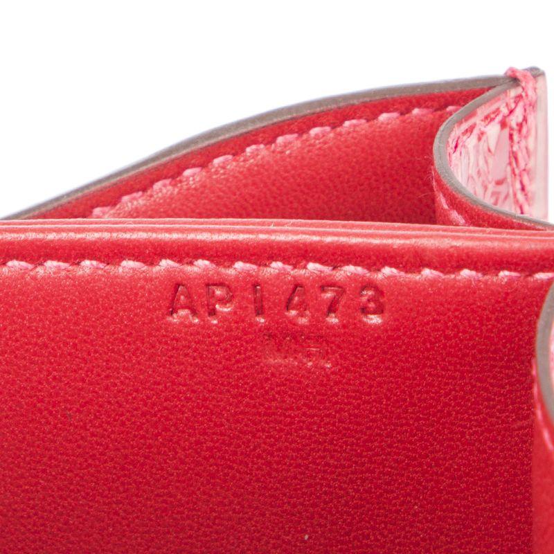 Women's HERMES Braise red Shiny Alligator CONSTANCE 18 Shoulder Bag