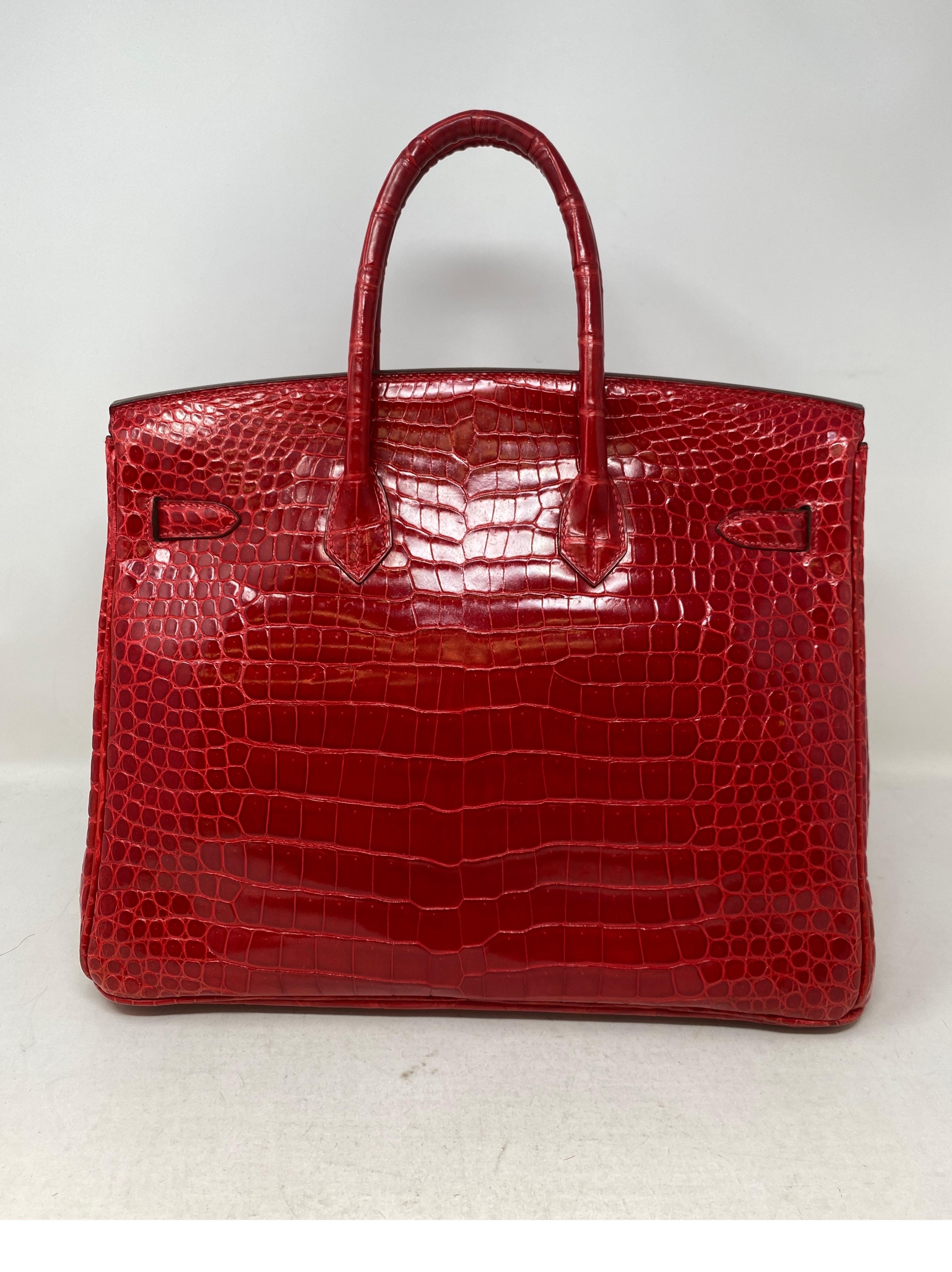 hermes red crocodile birkin bag