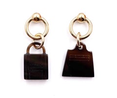 Hermes Brand New Gold Horn Amulettes Maroquinier Bags Earrings