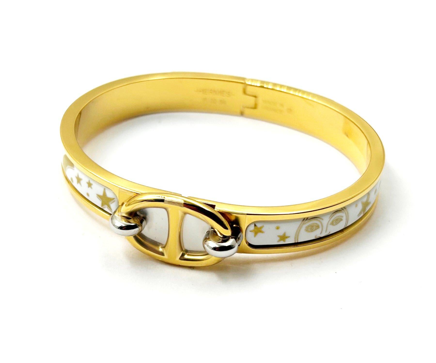 Hermes Nueva Edición Especial Oro H Moon Star Clic Clac Pulsera Cuff Bangle en Nuevo estado para la venta en Pasadena, CA