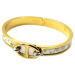 Hermes Nueva Edición Especial Oro H Moon Star Clic Clac Pulsera Cuff Bangle