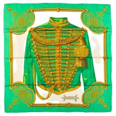 Hermès Brandebourg Green Silk Scarf