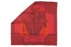 Hermès "Brandebourg" Red Die Silk Scarf