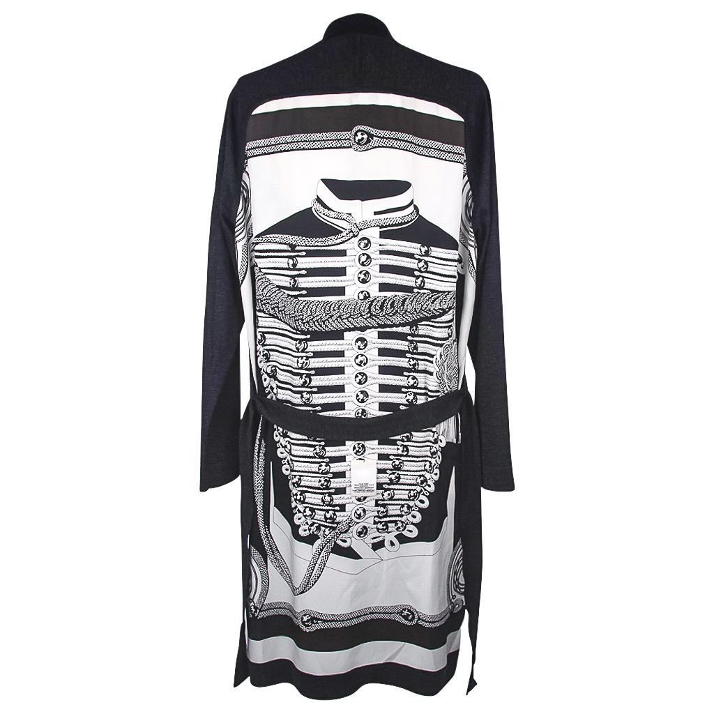 Hermes Brandebourgs Encadre Lange Twillaine Strickjacke 34 / 4 (Schwarz) im Angebot