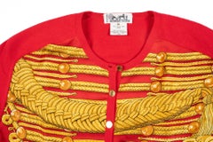 Hermès Brandebourgs Red Silk Waist Coat