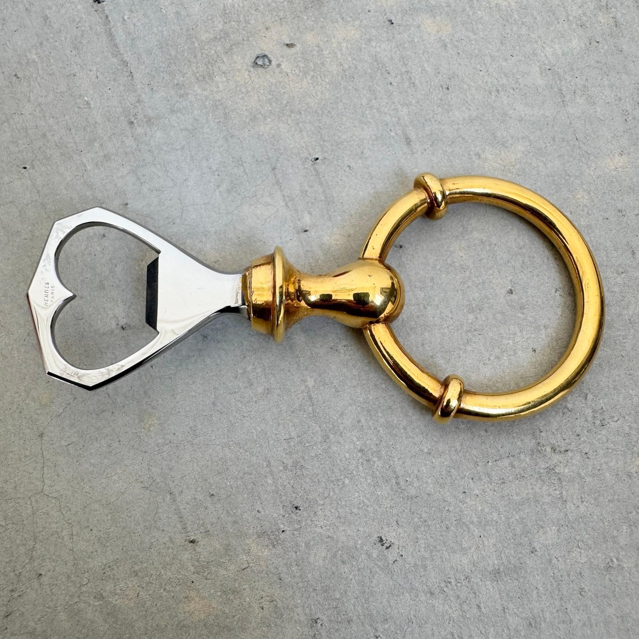 French Hermès Brass and Steel Bottle Opener , 1970s France For Sale