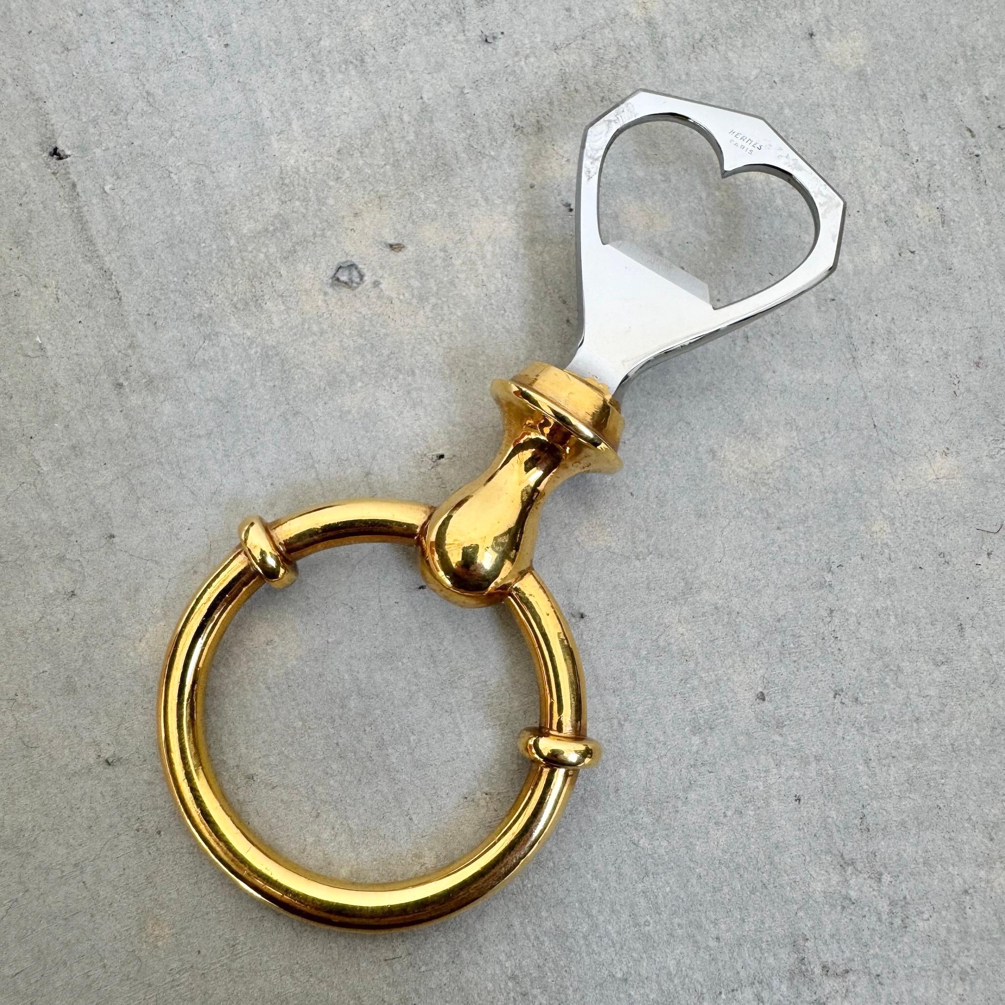 Late 20th Century Hermès Brass and Steel Bottle Opener , 1970s France For Sale
