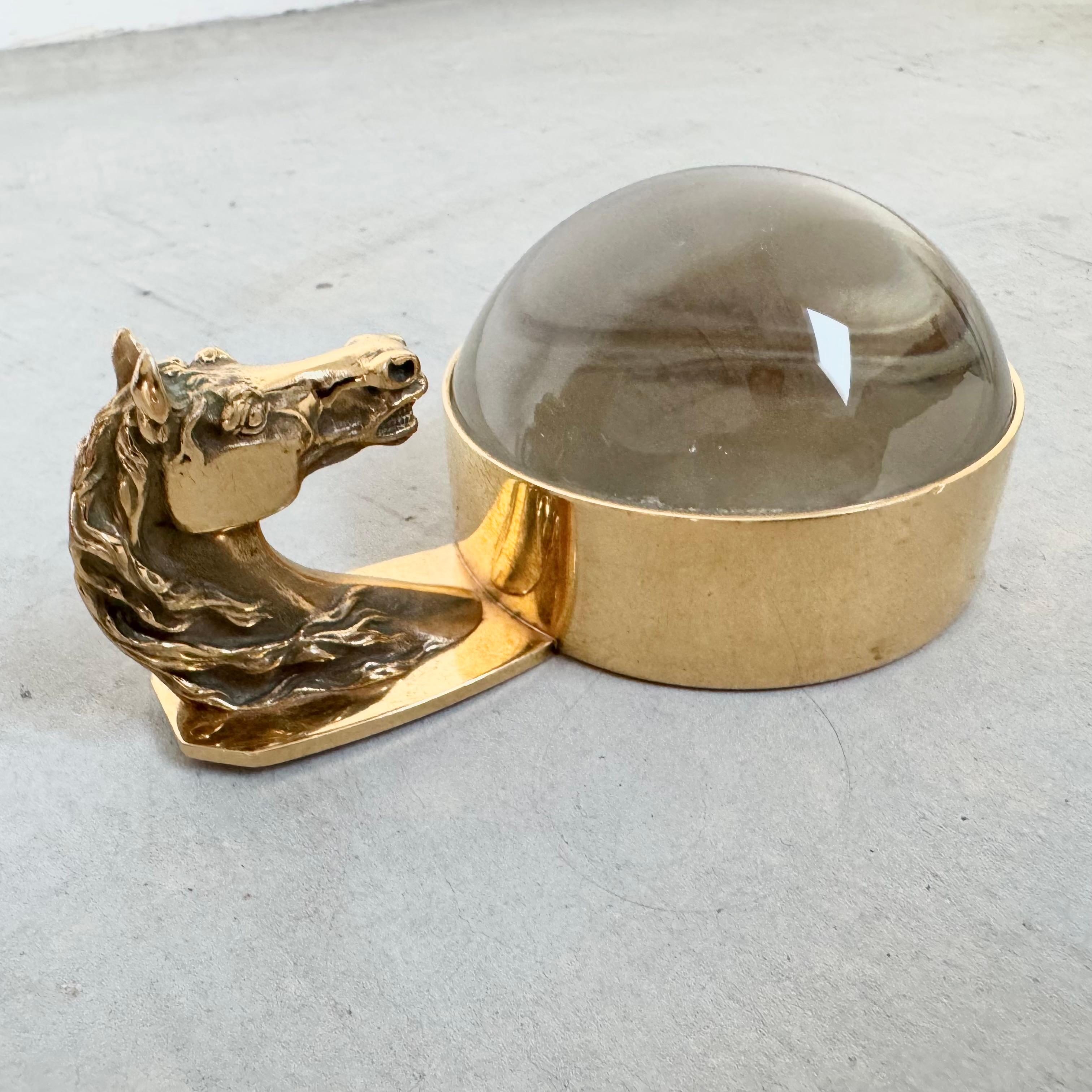 Hermes Brass Equestrian Magnifying Glass, 1970s France 5