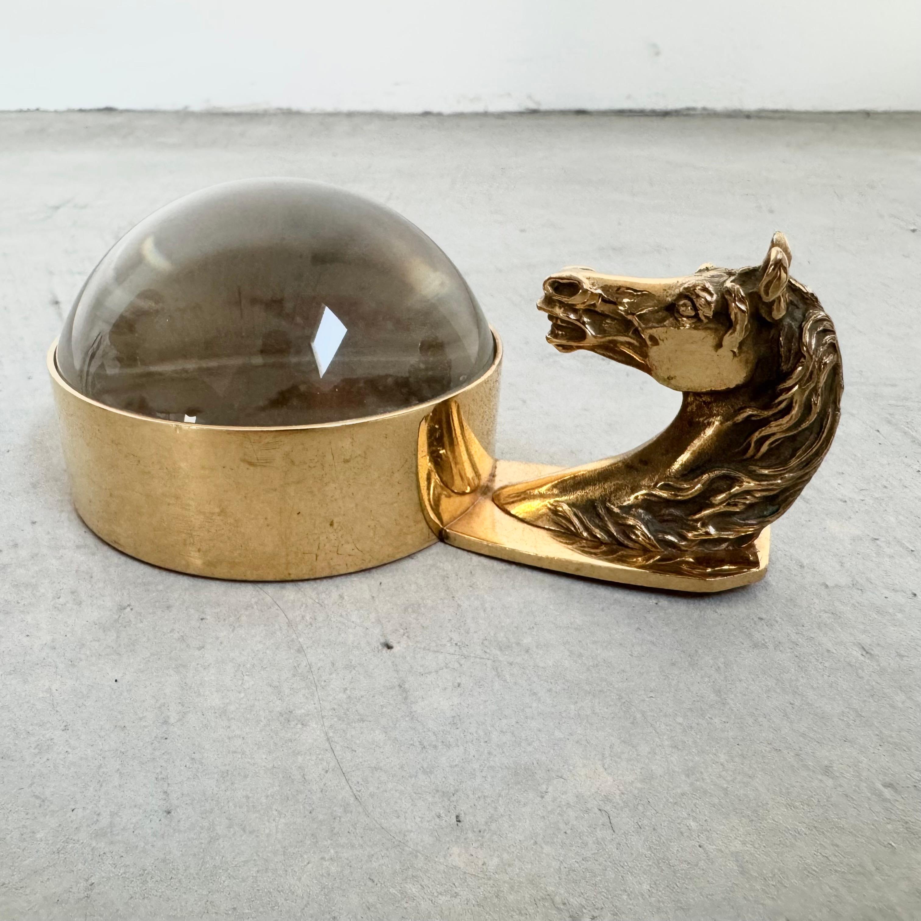 Hermes Brass Equestrian Magnifying Glass, 1970s France 7