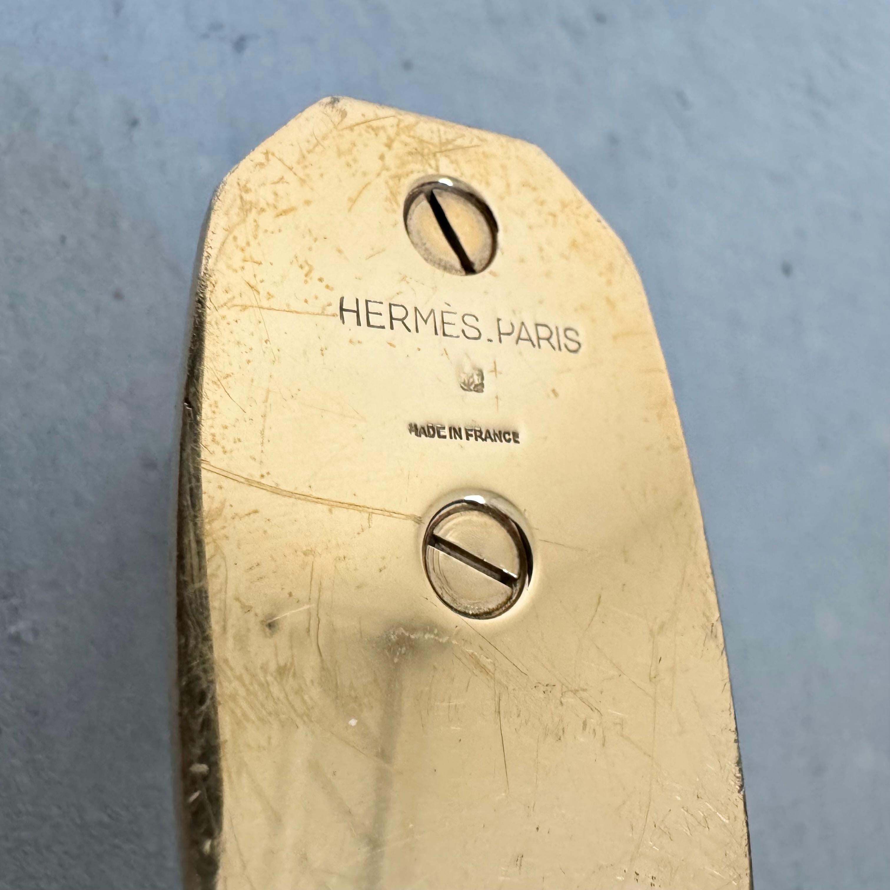 French Hermes Brass Equestrian Magnifying Glass, 1970s France