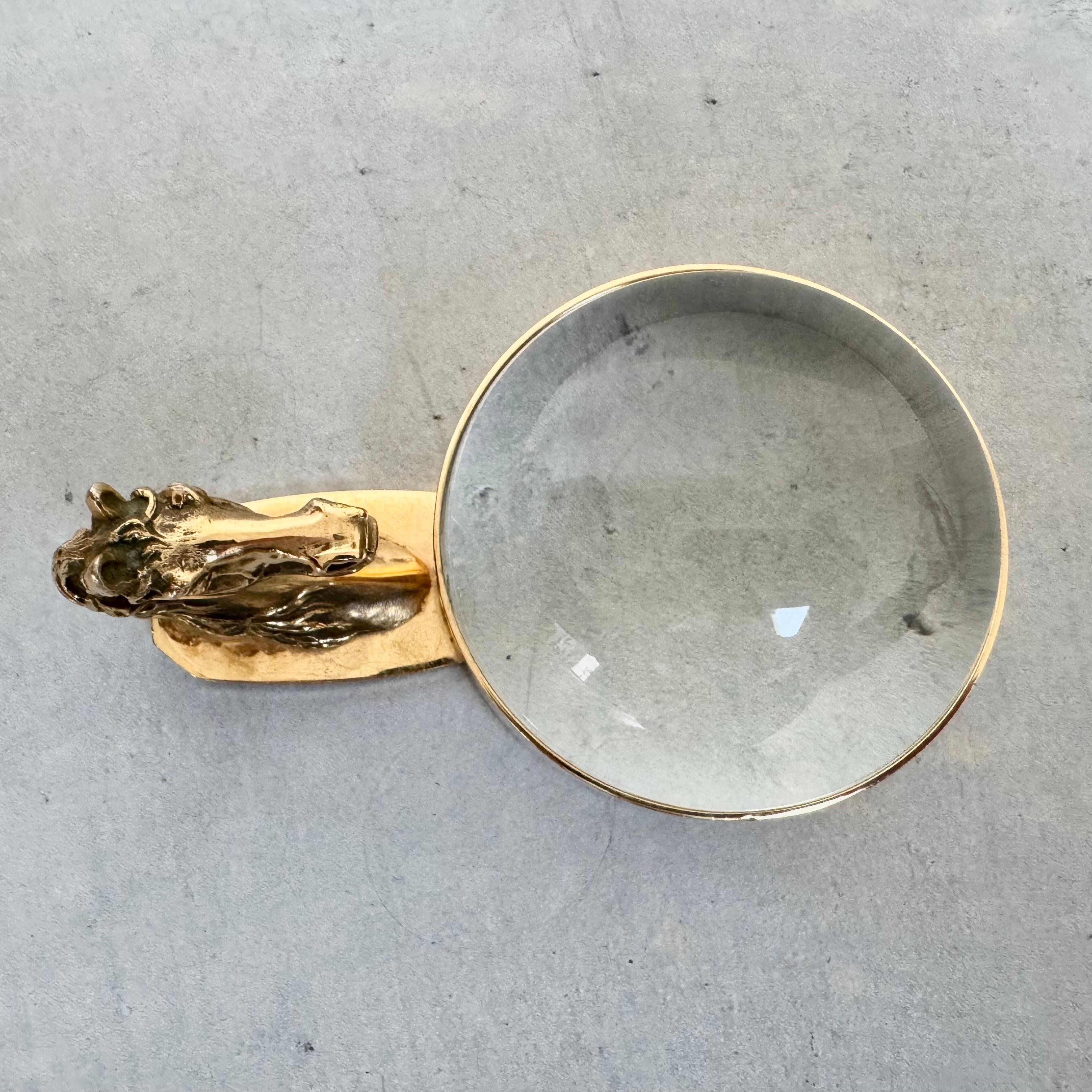Hermes Brass Equestrian Magnifying Glass, 1970s France 2