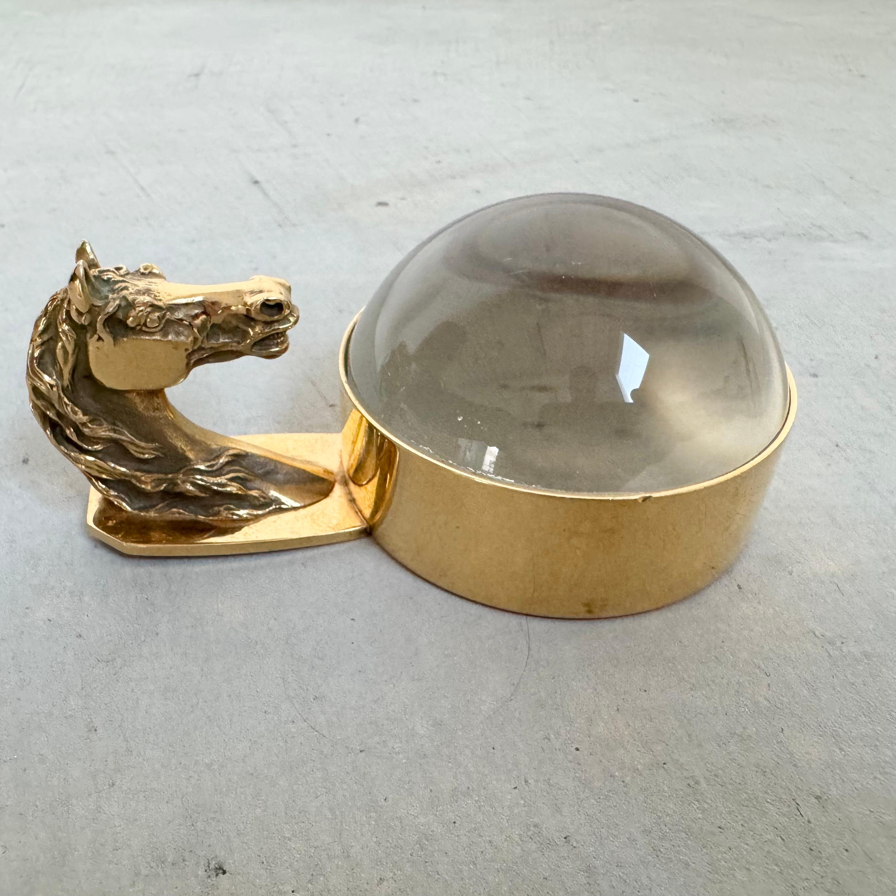 Hermes Brass Equestrian Magnifying Glass, 1970s France 3
