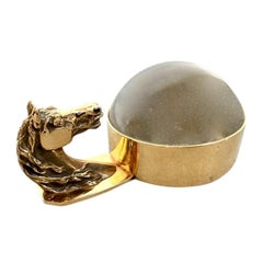 Hermes Brass Equestrian Magnifying Glass, 1970s France