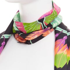 HERMES Brazil Bird Print Maxi Twilly Scarf