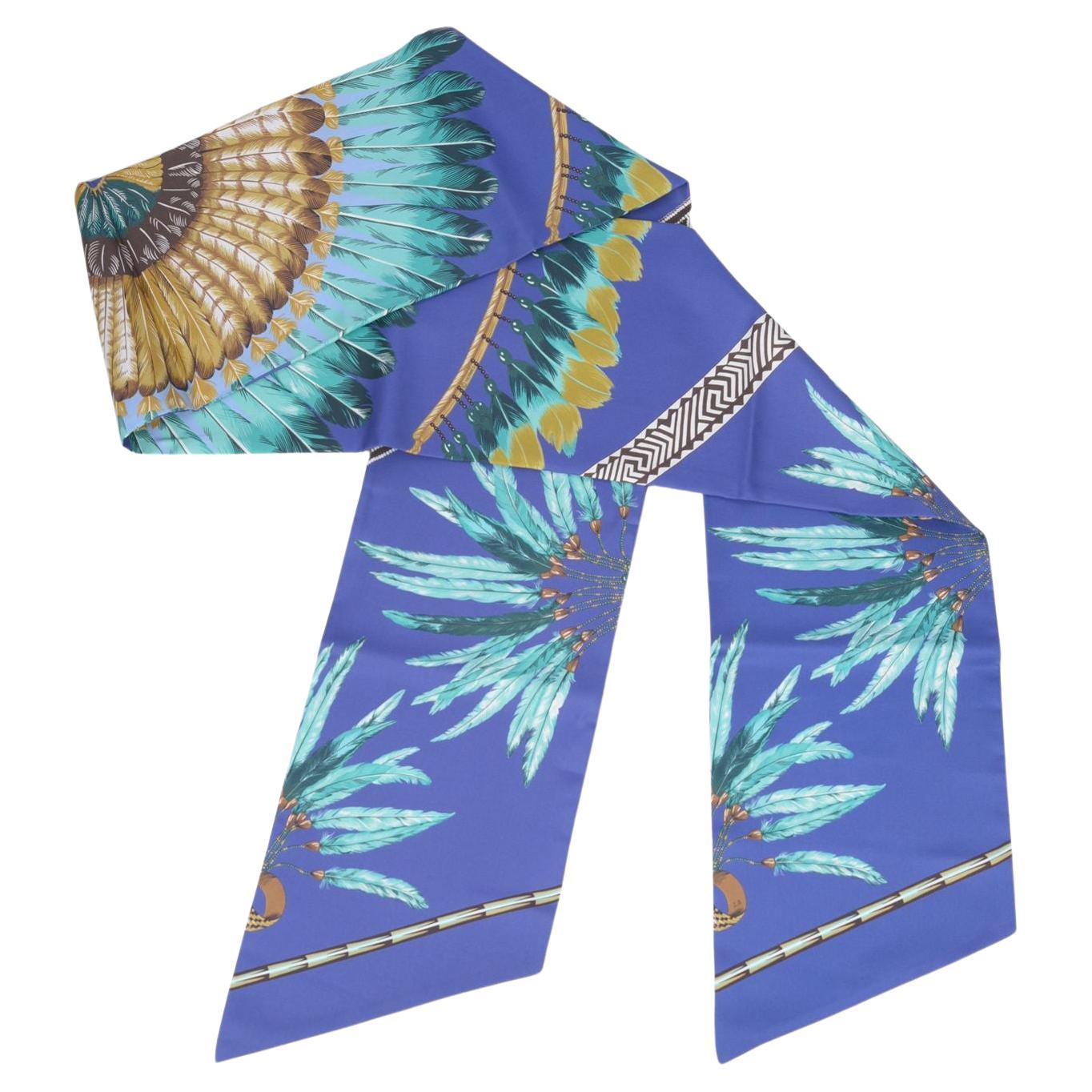 Hermès "Brazil" Maxi Twilly dai toni blu