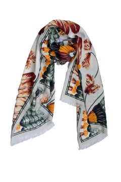 Hermes, BRAZIL cashmere and silk scarf. The item is in very good condition.