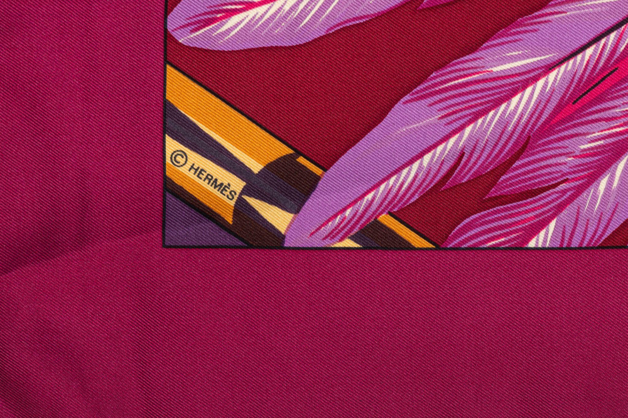 Women's Hermès Brazil Purple Silk Scarf For Sale