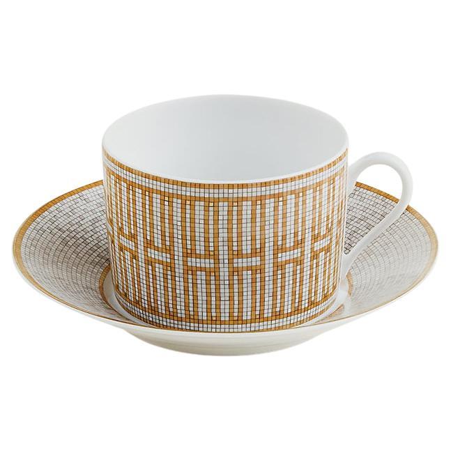 Hermes  BREAKFAST CUP AND SAUCER MOSAIQUE 24 GOLDEN