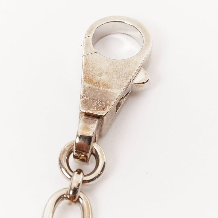 Porte-Clés Hermès Authentique - Breloque 'H' Logo En Argent Et Cuir Marron - Avec Boîte - Occasion Excellent État