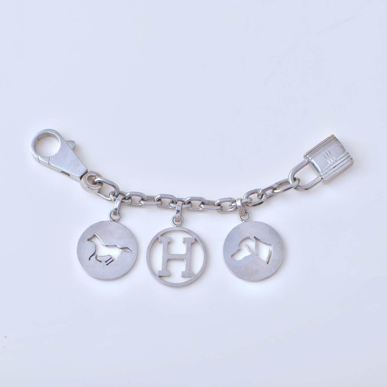 Hermès Breloque Olga Silver Bag Charm In Excellent Condition In Banbury, GB