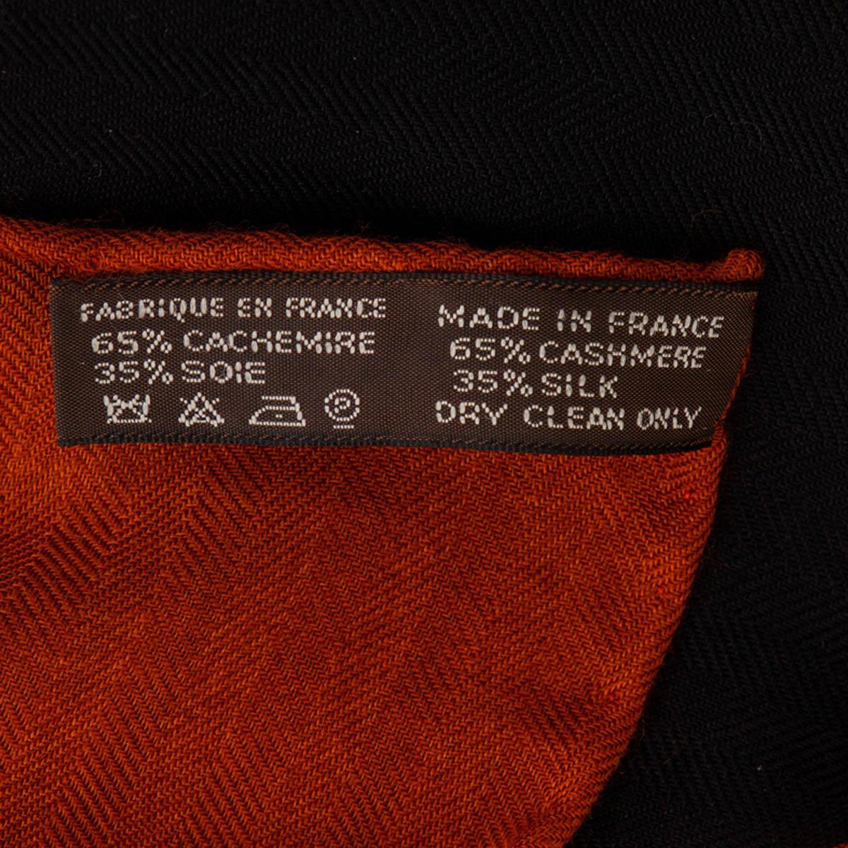 Women's or Men's Hermes brick black green CIRCUIT 24 FAUBOURG 140 Scarf silk cashmere