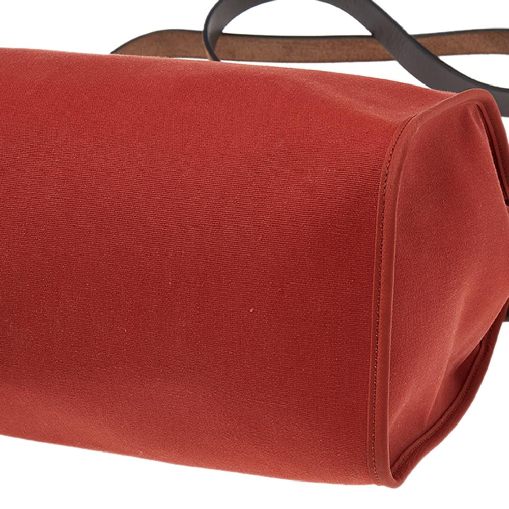 Hermes Brick Red/Moka Canvas and Leather Herbag Zip 39 Bag 3