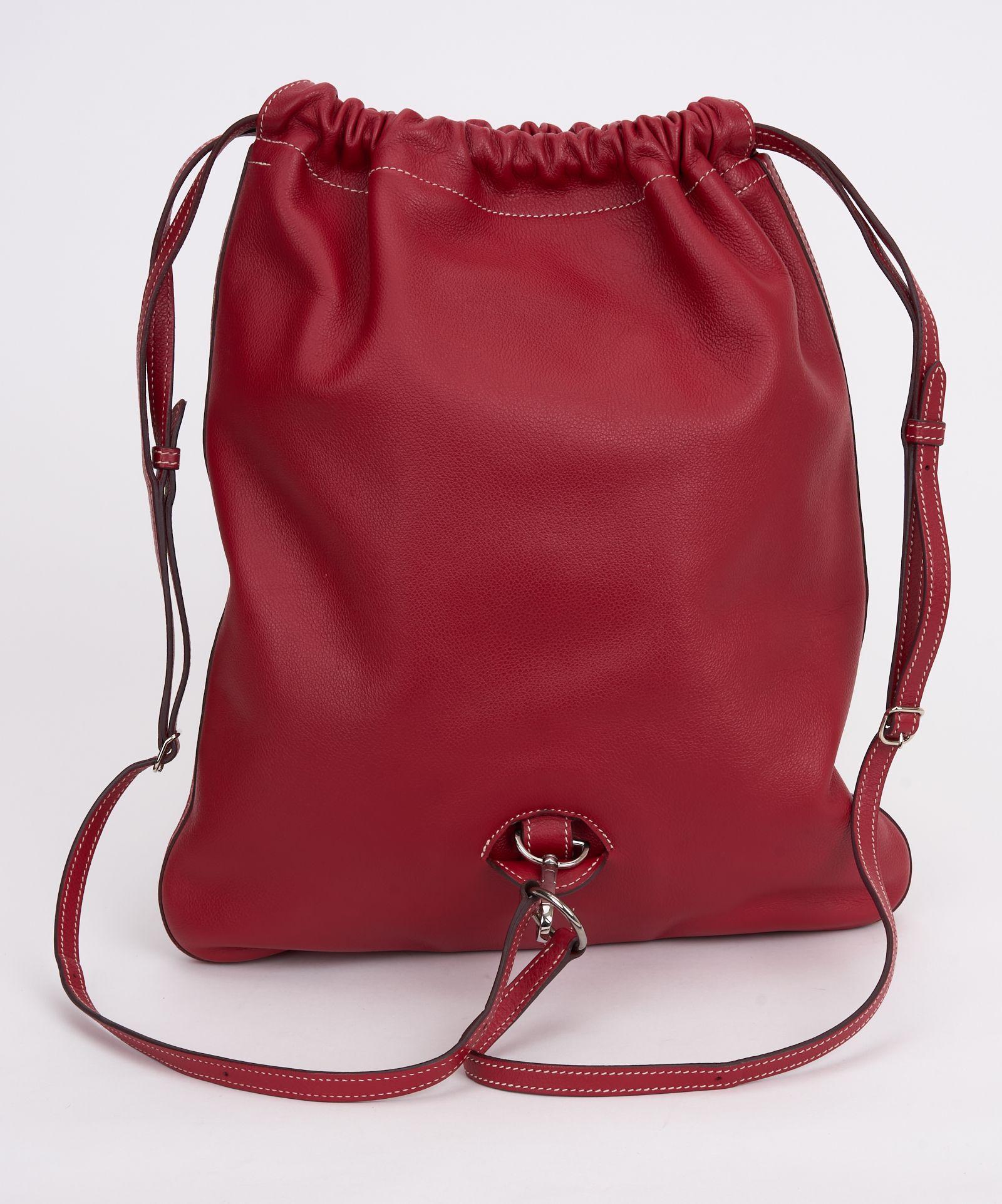 Hermès Bridado Red Backpack In Excellent Condition For Sale In West Hollywood, CA