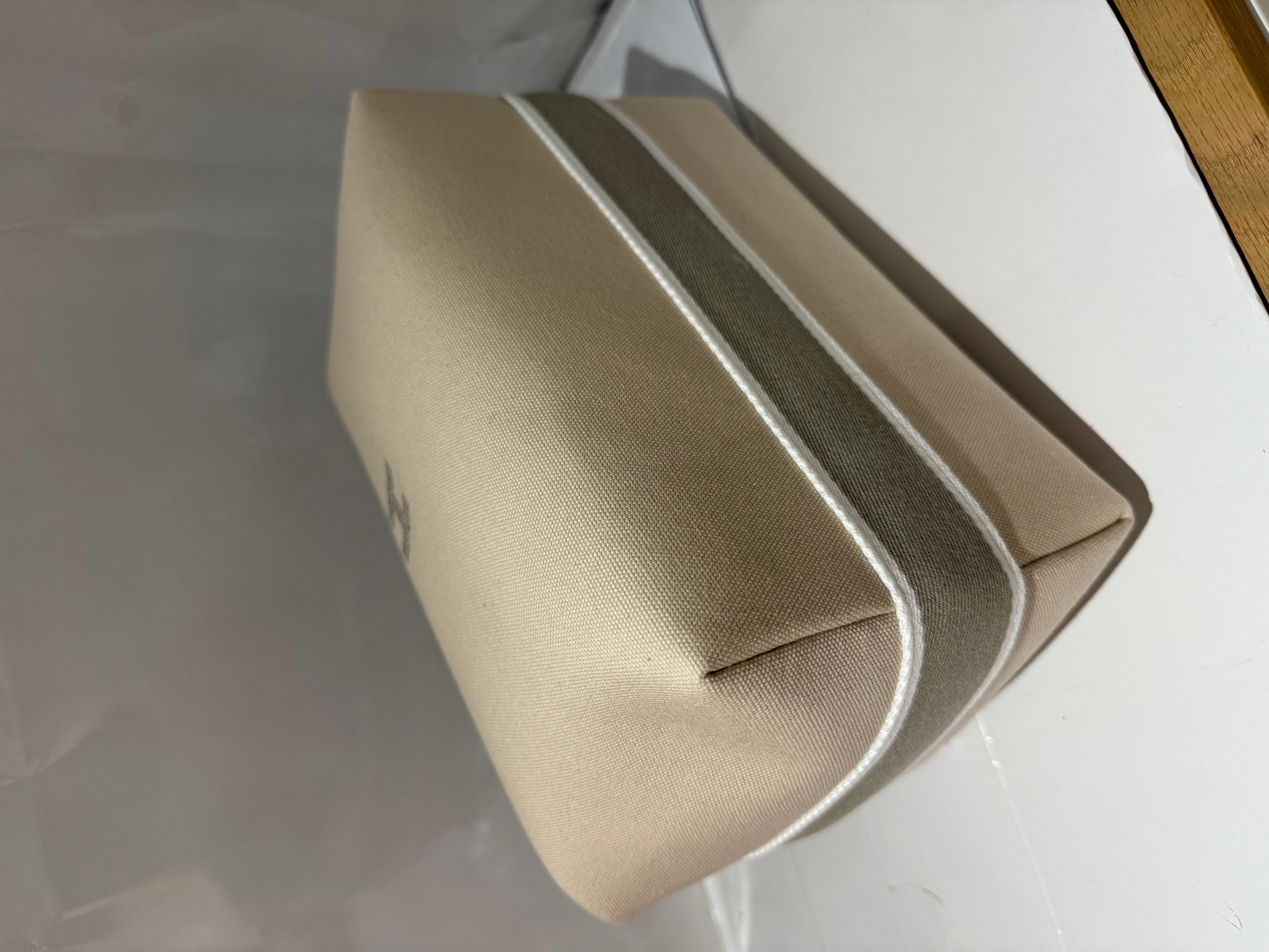 Marron Hermes Bride-A-Brac GM en toile naturelle en vente