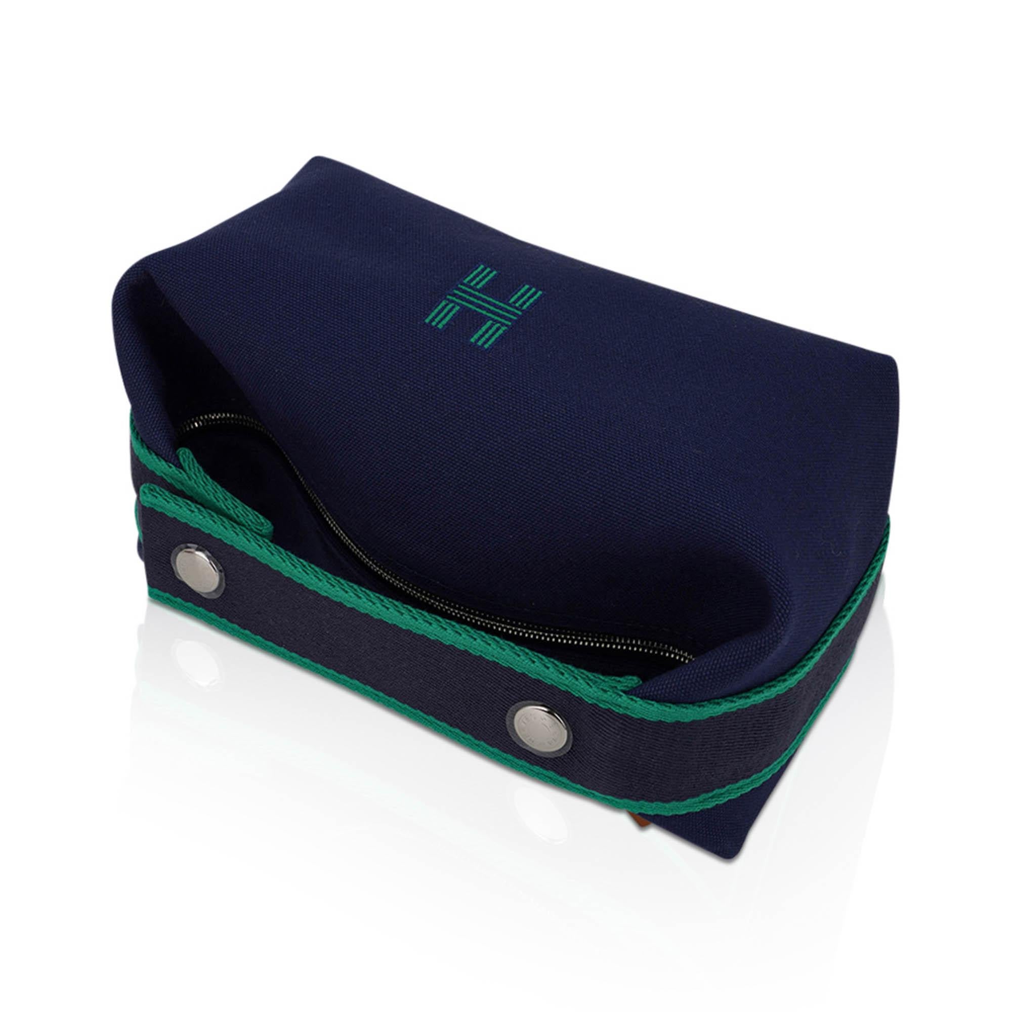 Hermes Bride-à-Brac Pencil Case Marine Trousse de Toilette Small Model 1