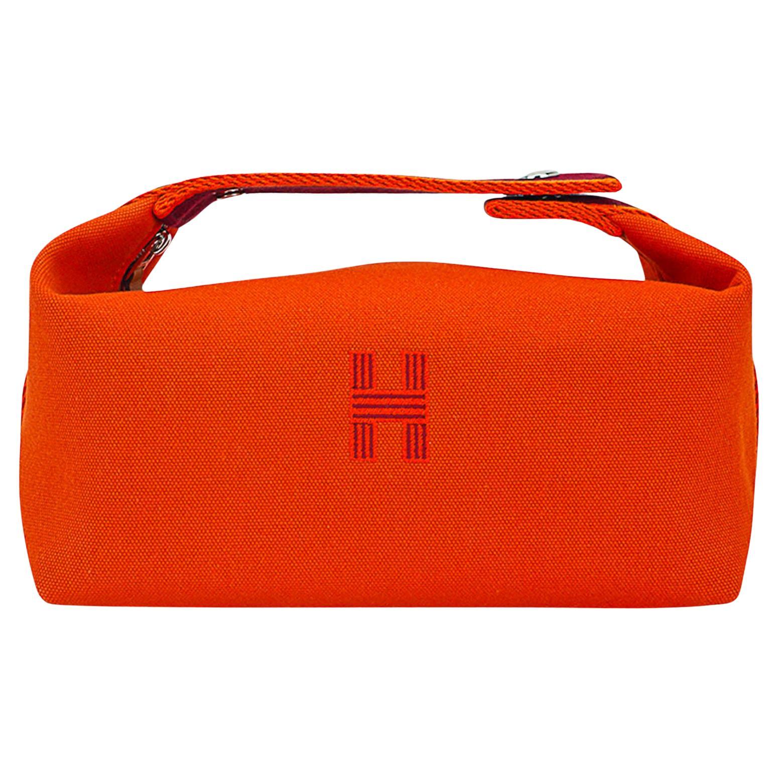 Hermes Bride-à-Brac Pencil Case Orange Trousse de Toilette Small Model For Sale