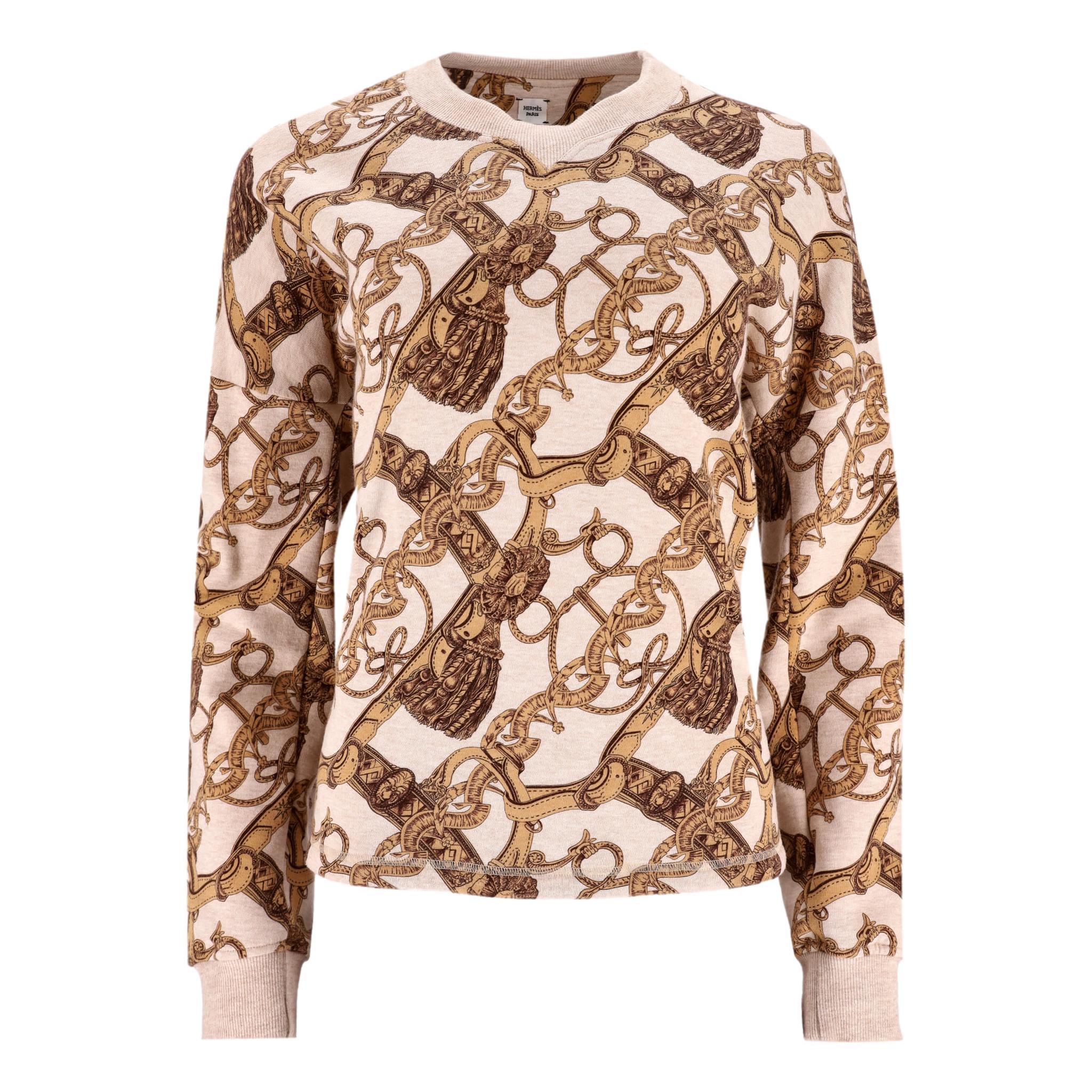 Donna Hermes Bride De Cour, maglione e joggers abbinati in cotone e pelo di cammello in vendita