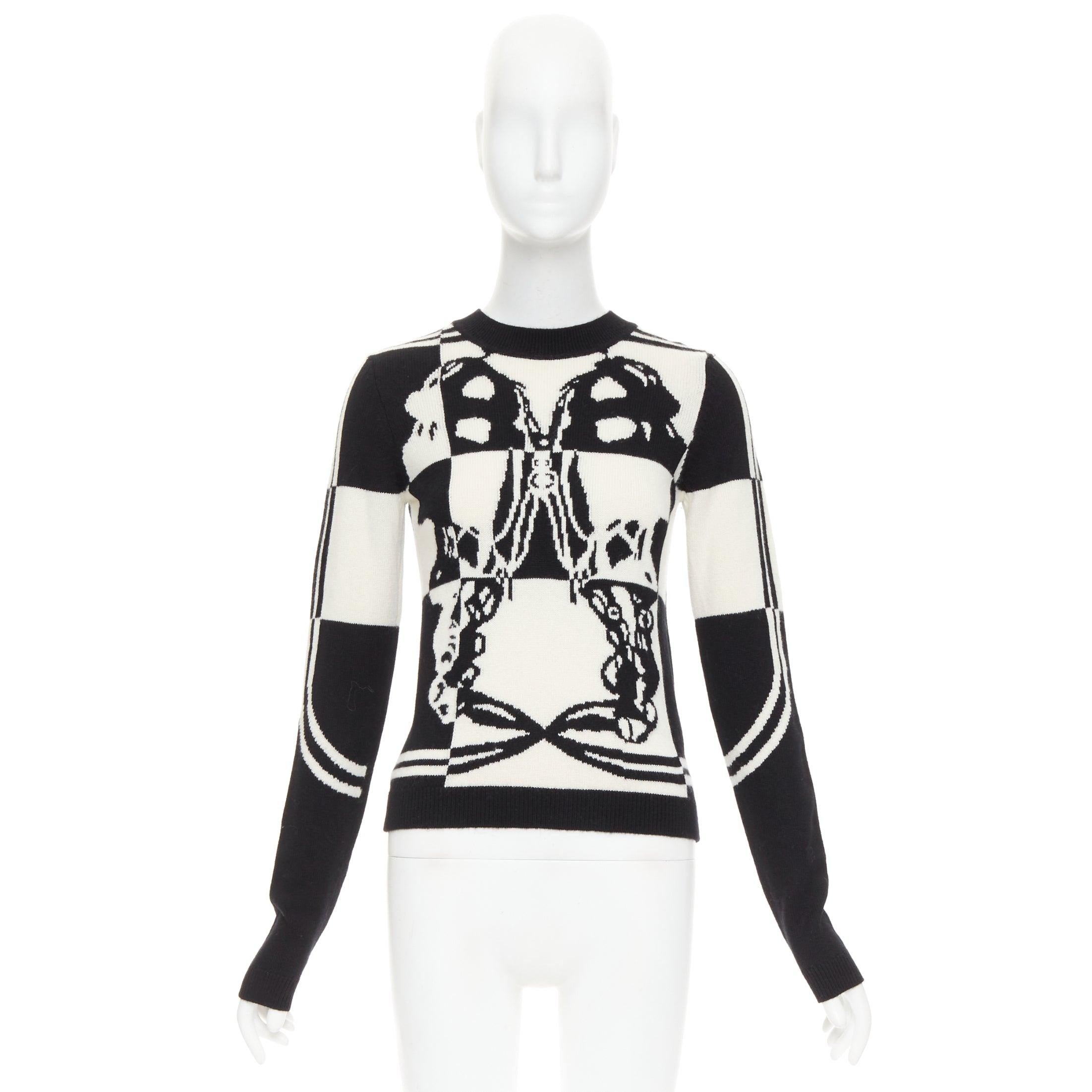 HERMES Brides de Gala 100% schottisches Kaschmir Intarsienmotiv Pullover FR36 S im Angebot 4
