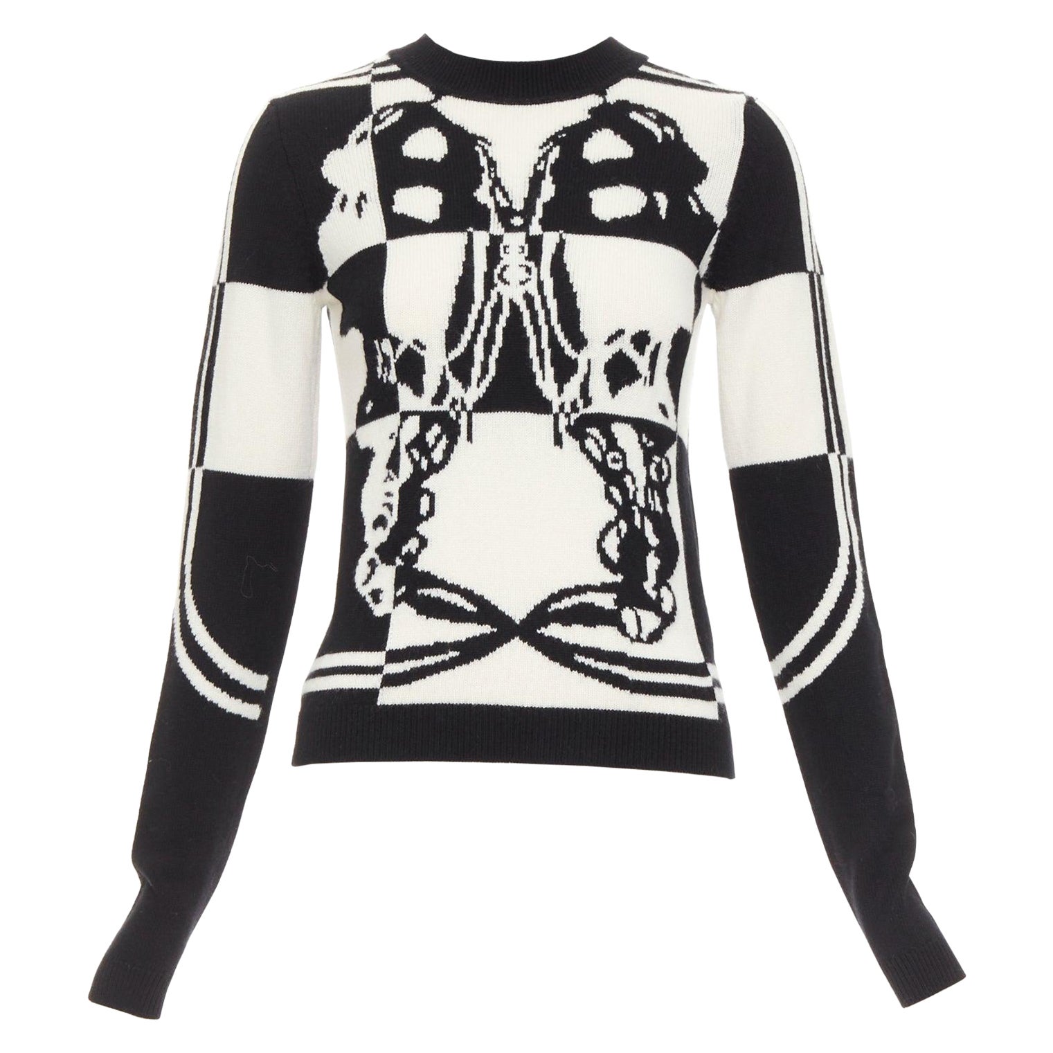 HERMES Brides de Gala 100% schottisches Kaschmir Intarsienmotiv Pullover FR36 S im Angebot